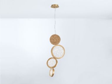 LED handmade bronze pendant lamp LUNA CLOVER ORGANIC Serip