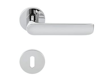 Brass door handle on rose LUND SE 11 R-RY Colombo Design