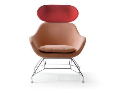 Poltrona in tessuto con poggiatesta con braccioli per contract MANTA Quinti Sedute