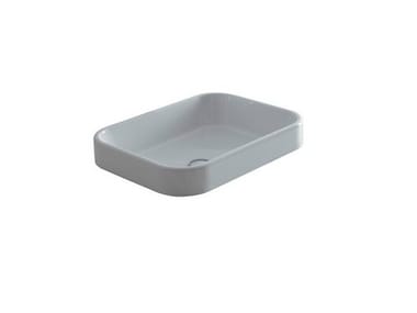 Lavabo da incasso soprapiano rettangolare in ceramica MEG11 5452