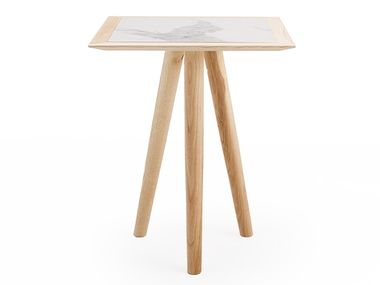 Square solid wood table MELT 60 I.T.F. Design