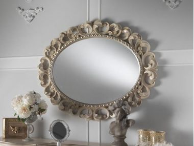 Specchio ovale in legno con cornice da parete MINERVA Guerra Vanni