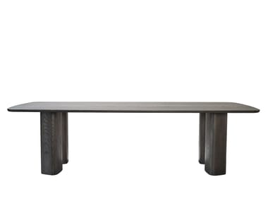 Tavolo da pranzo rettangolare in legno massello OSO MORE