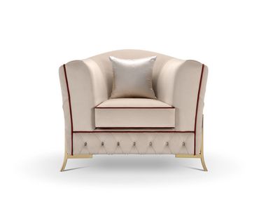 Tufted leather armchair NEFELE Domingo Salotti