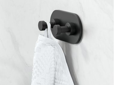 NEMOX BLACK | Double robe hook Metal towel hook By Geesa