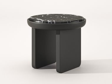 Round Nero Marquina marble coffee table NEREIDE Falsasquadra