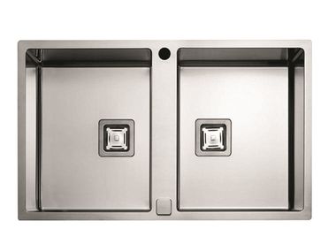 2 bowl stainless steel sink P2B 7651 QA F-SF Fulgor Milano