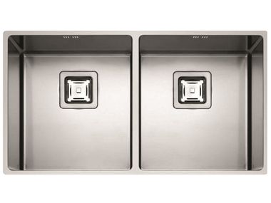 2 bowl stainless steel sink P2B 8343 Q U Fulgor Milano