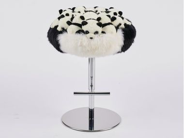 Polyester barstool with footrest PANDA APCOLLECTION