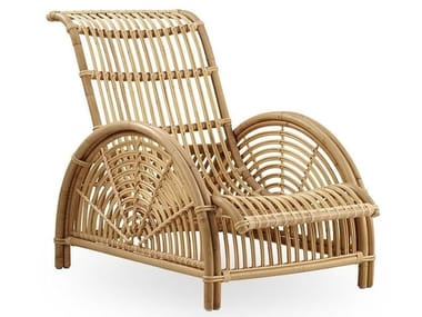 High-back rattan armchair with armrests PARIS LOUNGE CHAIR