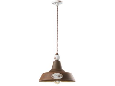 Ceramic and metal pendant lamp GRUNGE FERROLUCE