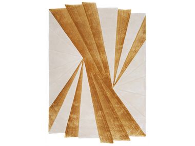 Patterned rectangular custom viscose rug PLEAT 001-A Loominology