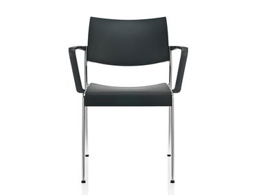 Stackable laminate chair with armrests LINOS Brunner