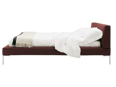 Doppelbett Bett aus Stoff mit Polsterkopfteil CHARLES