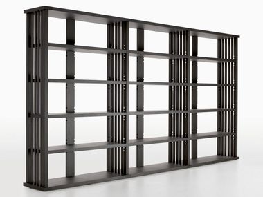 Open sectional modular solid wood bookcase BIBLIA Maxalto