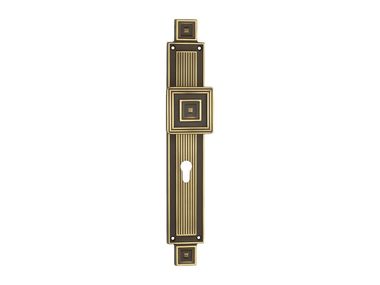 Chromed brass door knob on backplate with lock OPERA LINEA CALI'