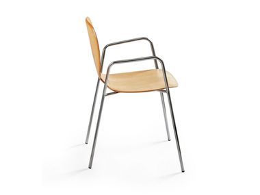 Stackable laminate chair with armrests ALIS P 4L Crassevig