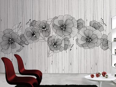 Vinyl wallpaper with floral pattern MANHATTAN