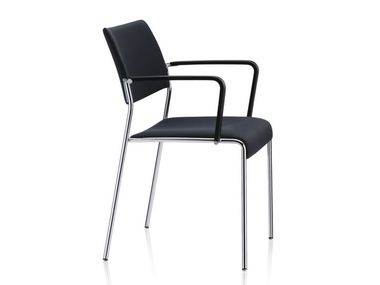 Stackable fabric chair with armrests LINOS Brunner