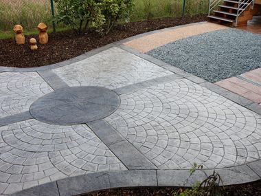 STAMPED CONCRETE Printed Outdoor continous flooring By IDEAL WORK