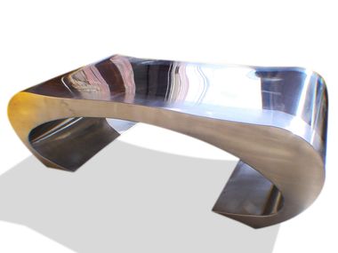 Mesa de centro de aço inox para sala de estar WAIST ICI ET LÀ
