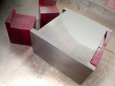 Mesa de centro quadrada em aço LITTLE CONNECT ICI ET LÀ