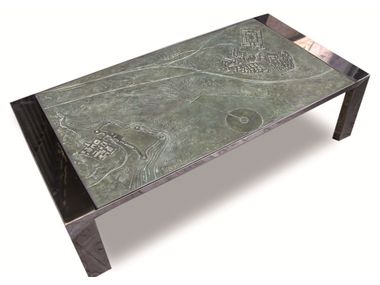 Mesa de centro retangular de aço inox PAISAJES DE LA MEMORIA III ICI ET LÀ