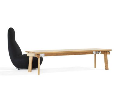 Low rectangular wooden coffee table SIZE Blå Station