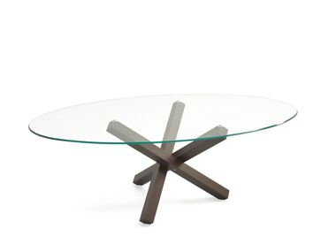 Oval glass table AIKIDO ELLIPTICAL Sovet italia