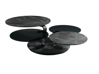 Round glass ceramic coffee table QUARTET Roche Bobois