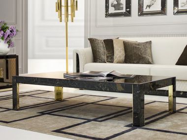 Mesa de centro retangular baixa de mármore para sala de estar ROYAL FORMITALIA