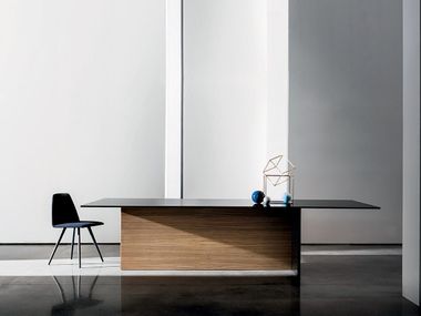 Rectangular wood and glass table REGOLO Sovet italia