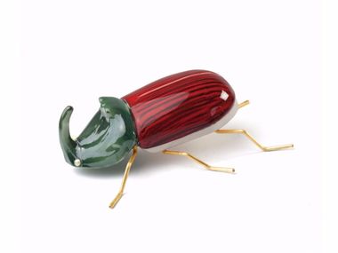 Ceramic decorative object RHINOCEROS BEETLE RED Mambo Unlimited Ideas