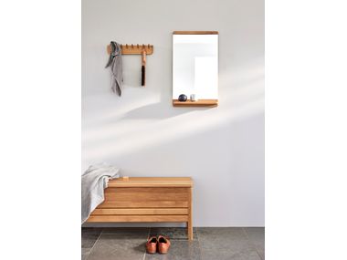 RIM Rectangular oak mirror with shelf By Form & Refine