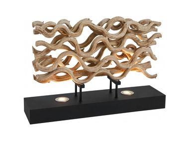LED wooden table lamp SAVANA Flam & Luce
