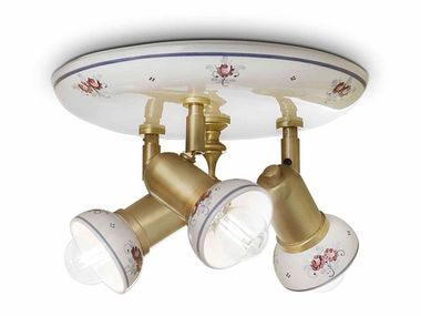 Faretto multiplo rotondo in ceramica e metallo a soffitto SAVONA FERROLUCE