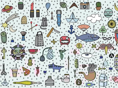 Texturae, SCRIBBLES PATTERN Carta da parati a motivi pop art