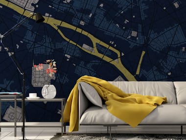 Carta da parati panoramica con mappe SENNA Rimura