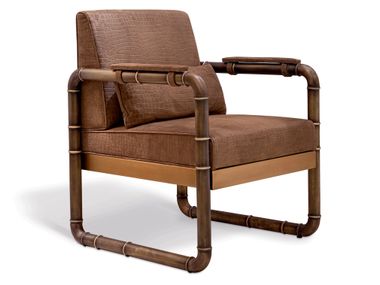 Sled base brass armchair with armrests SIAM Sicis