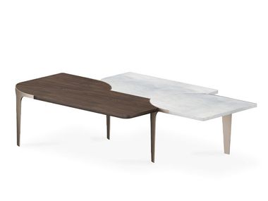 Low wooden and marble coffee table SOUL Turri