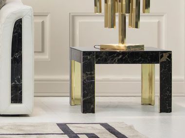 Mesa de centro quadrada baixa de mármore para sala de estar ROYAL FORMITALIA
