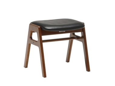 Wooden and vinyl leather stacking stool Stackable stool KARIMOKU