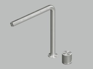 Countertop stainless steel washbasin mixer STEREO 16 08T QuadroDesign
