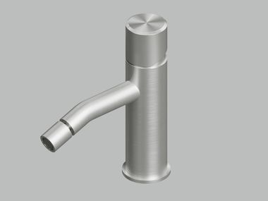 Stainless steel bidet mixer with swivel spout STEREO 16 35T QuadroDesign