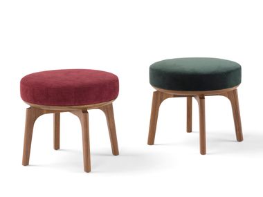 Upholstered low fabric stool OLGA AMURA