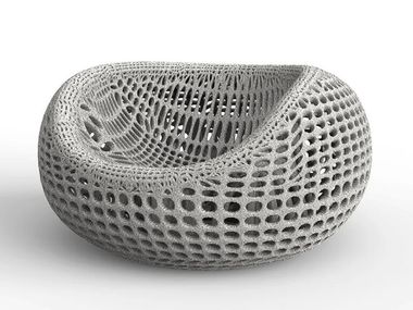 Cement armchair with armrests CHAIR N° ONE studiooberhauser