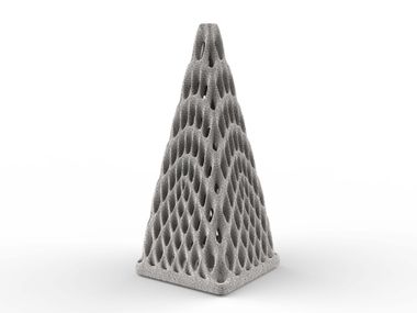 3D-printed concrete lamp PYRAMIDE studiooberhauser