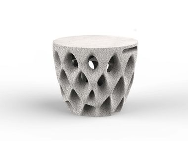 3D-printed concrete stool STOOL studiooberhauser