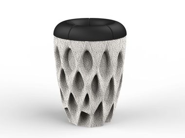 3D-printed concrete waste bin TRASH BIN studiooberhauser