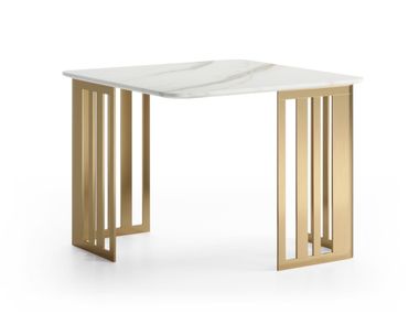 Square Calacatta marble coffee table with metal base SUNRISE N40 SCAPPINI & C